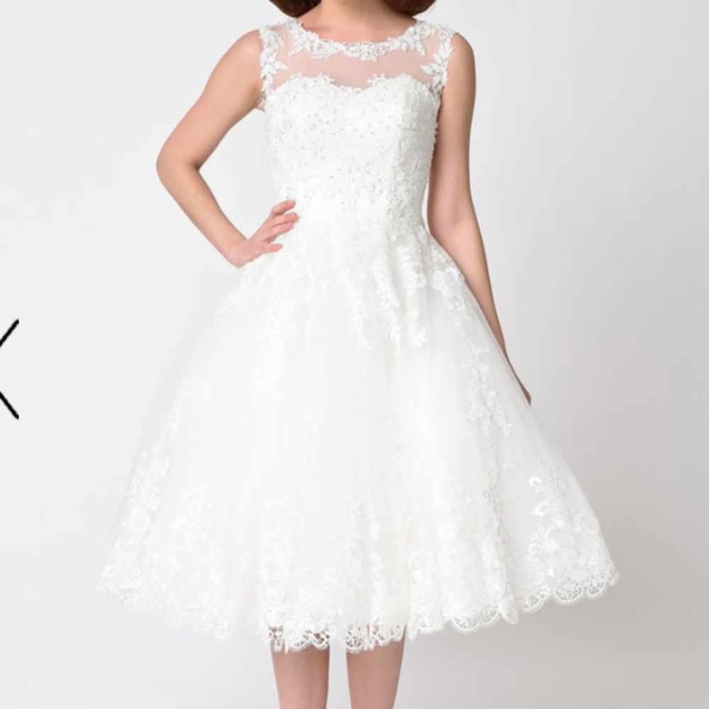 Unique Vintage Lace & Tulle Riviera Bridal Dress